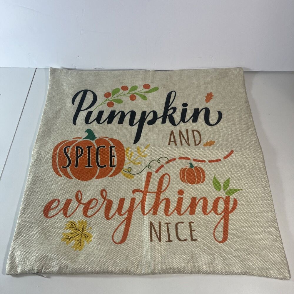 Decorative Fall Pillow Case 18x18 Farm Fresh Pumpkins